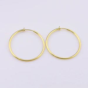 Painless 60MM Round Clip-On Earrings for Women