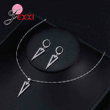 Crystal Necklace Earring 925 Silver CZ Jewelry Set