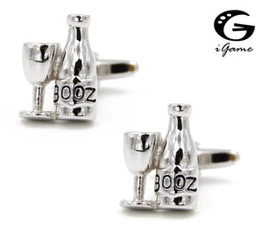 Wine & Glasses Style Cuff Links