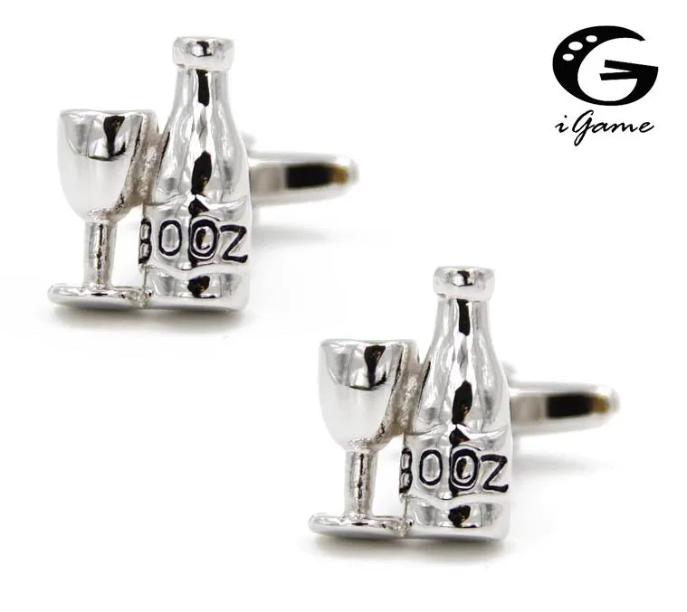 Wine & Glasses Style Cuff Links