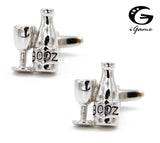 Wine & Glasses Style Cuff Links