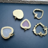 Opal Heart Charms Zircon Pearl Pendant