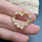 Opal Heart Charms Zircon Pearl Pendant