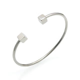 Stainless Steel Clasp Bangles Rose Wire Double Square Cube Cuff Bracelet