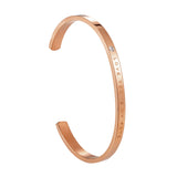 CZ Crystal Stainless Steel Couple Bracelets Open Cuff Bangles Gift