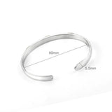 Adjustable Crystal Inlaid Silver Cuff Bracelet for Women Men