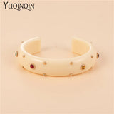 Indian Bangles Bracelet for Women Acrylic Colorful Resin Charms Crystal Girls