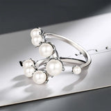 Pearl Rings 925 Silver Jewelry for Women Wedding Engagement
