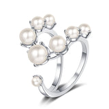 Pearl Rings 925 Silver Jewelry for Women Wedding Engagement