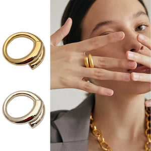 Vintage Brass Vacuum Plating 18K Wedding Engagement Rings