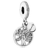 925 Silver Family Heritage Tree of Life Pendant Beads for DIY Bracelet