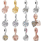 925 Silver Family Heritage Tree of Life Pendant Beads for DIY Bracelet
