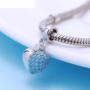 S925 Sterling Silver Heart-shaped Bead Pendant Jewelry DIY Accessories