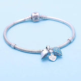 S925 Sterling Silver Heart-shaped Bead Pendant Jewelry DIY Accessories