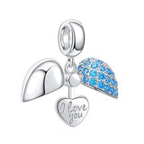 S925 Sterling Silver Heart-shaped Bead Pendant Jewelry DIY Accessories