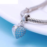 S925 Sterling Silver Heart-shaped Bead Pendant Jewelry DIY Accessories