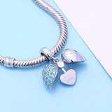 S925 Sterling Silver Heart-shaped Bead Pendant Jewelry DIY Accessories