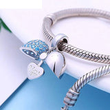 S925 Sterling Silver Heart-shaped Bead Pendant Jewelry DIY Accessories