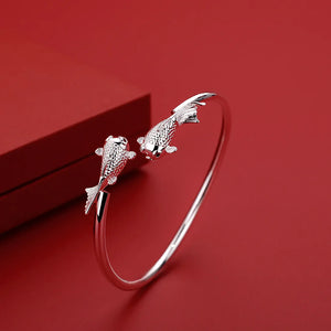 Sterling Silver Goldfish Bracelets for Women, Party Wedding Jewelry