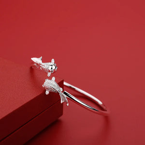 Sterling Silver Goldfish Bracelets for Women, Party Wedding Jewelry