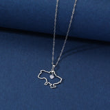 Ukraine Map Pendant Necklace Silver Choker Stainless Steel Jewelry Sets