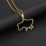 Ukraine Map Pendant Necklace Silver Choker Stainless Steel Jewelry Sets