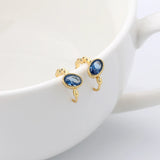 Irregular Geometric Hoop Zircon Earrings 925 Sterling Silver