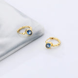 Irregular Geometric Hoop Zircon Earrings 925 Sterling Silver