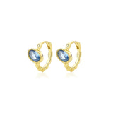 Irregular Geometric Hoop Zircon Earrings 925 Sterling Silver