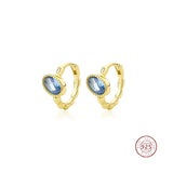 Irregular Geometric Hoop Zircon Earrings 925 Sterling Silver