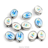 Oval Rosary Bead Zinc Alloy Mary Bead DIY Jewelry Making Necklace Accessory