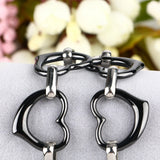 Stainless Steel Heart Ceramic Bangle Bracelet Wedding Jewelry