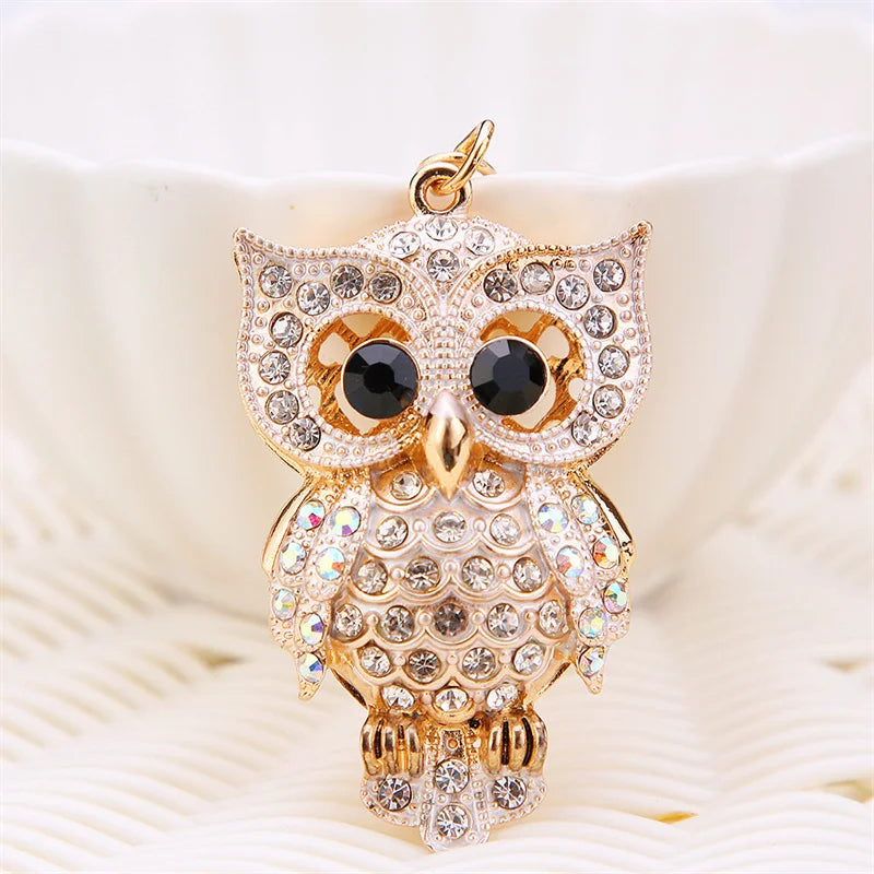 Owl Keychain Charm Pendant Handbag Purse Key Ring Women Ornament Car Key Chain