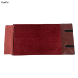 Red PU Jewelry Storage Travel Roll Bag for 16Pcs Necklace Chain Organizer