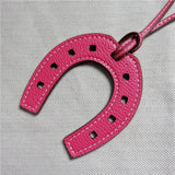 Horse Hoof Keychain PU Leather Holder Charm Bag Keyring for Women