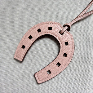 Horse Hoof Keychain PU Leather Holder Charm Bag Keyring for Women