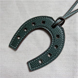 Horse Hoof Keychain PU Leather Holder Charm Bag Keyring for Women