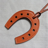 Horse Hoof Keychain PU Leather Holder Charm Bag Keyring for Women