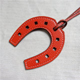 Horse Hoof Keychain PU Leather Holder Charm Bag Keyring for Women