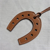 Horse Hoof Keychain PU Leather Holder Charm Bag Keyring for Women