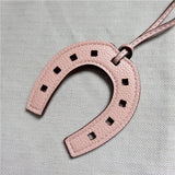 Horse Hoof Keychain PU Leather Holder Charm Bag Keyring for Women