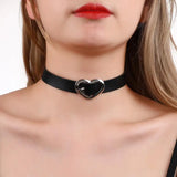 PU Leather Love Metal Necklace Punch Style