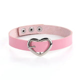 PU Leather Love Metal Necklace Punch Style