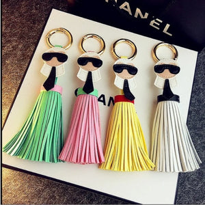 PU Leather Tassel Keychain Handbag Pendant Charm Keyring Hanging Ornaments