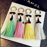PU Leather Tassel Keychain Handbag Pendant Charm Keyring Hanging Ornaments
