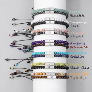 Pair Couple Beads Bracelets Natural Stone Charm Bracelet Lover Friends Bangle