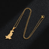 Pakistan Map Flag Pendant Necklace Stainless Steel Ethnic Jewelry