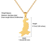 Pakistan Map Flag Pendant Necklace Stainless Steel Ethnic Jewelry