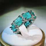 Green CZ Eternity Band Square-Shape Ring Y3002