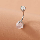 Zircon Bezel Piercing Clear Navel Ring